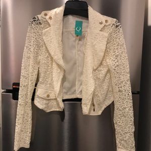 White lace blazer
